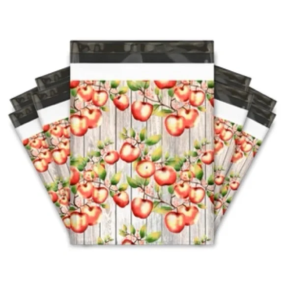 Apples 🍎 and Blossoms  Poly Mailers 10x13 Pack of 25 - Picture 2 of 3